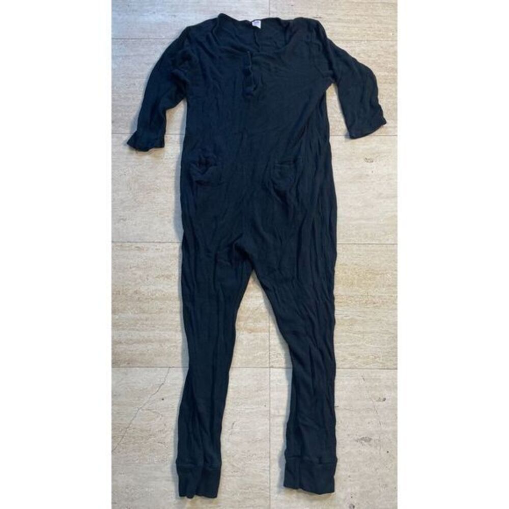 Smash + Tess Black Ribbed Long Sleeve Romper Jumpsuit Loungewear